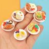 6Pcs Mini Dim Sum Platter Diy Miniature Landscape Fairy Garden Decors Accessories Doll House Ornaments