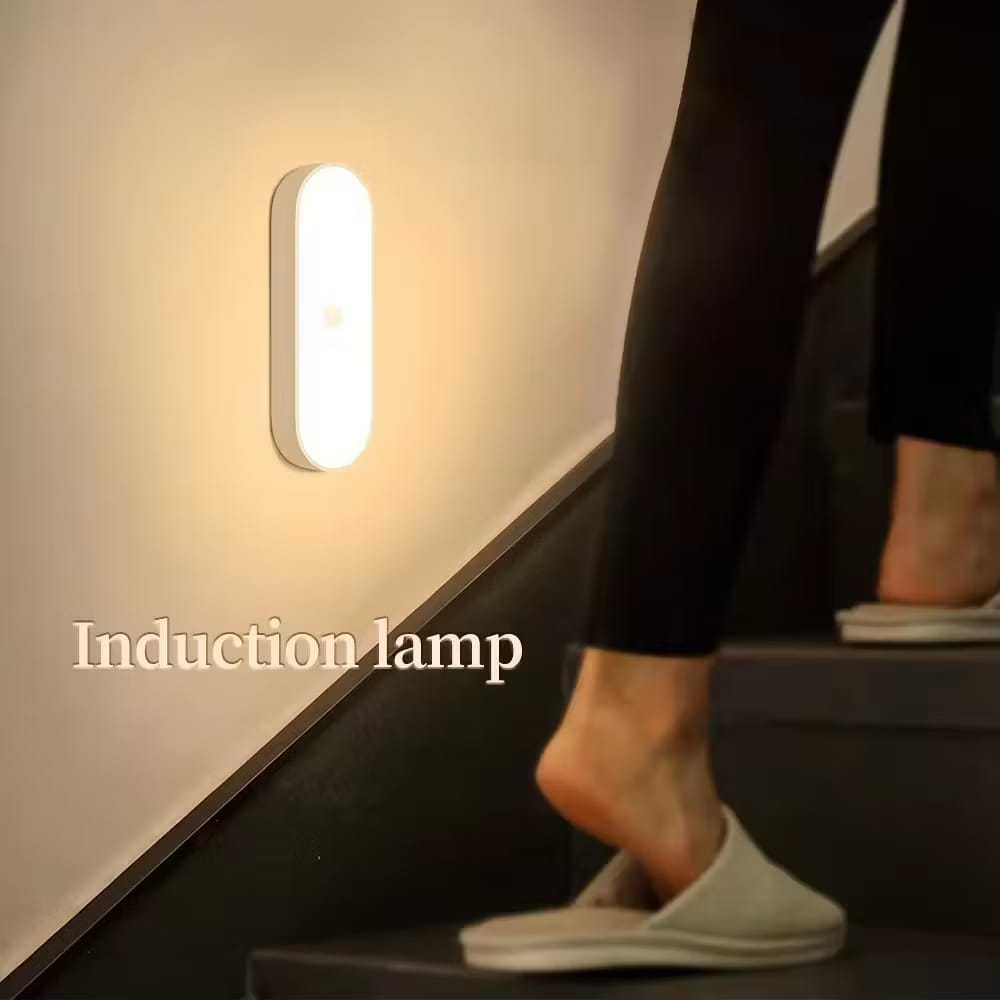 Motion Sensor Night Light Rechargeable Smart Motion Sensor Cabinet Light Wireless LED Night USB Stair Lamp Bedroom Kitch