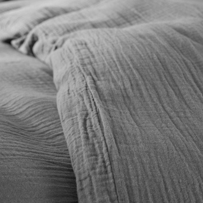 Complete 3-piece "Noah" Pack Cotton Gauze 140 X 200 for Single Bed - Noah Slate