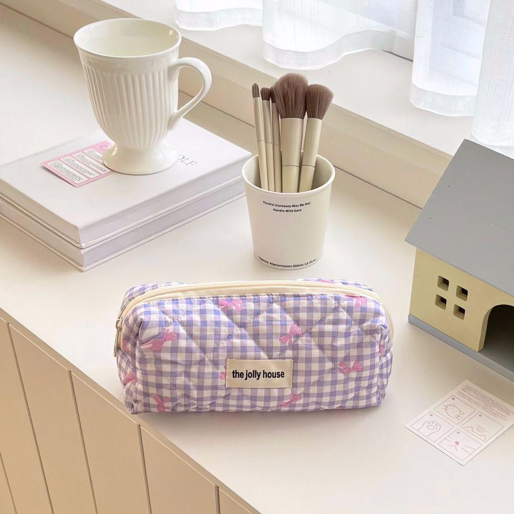 Large Capacity Storage Bag Bowknot Stationery Bag Multi-function Pen Box  Gift