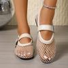 Fashion New Women Round Toe Flat Sandals Casual Trend Luxury Designer Shoes Women Hollow Breathable Ballet Beach Sandals Mary Jane Shoes