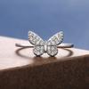 1Pc Fashion Classic Synthetic Zircon Butterfly Ring Creative Ring
