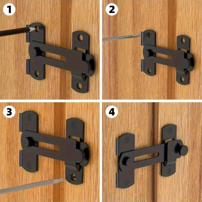 1pc Stainless Steel Sliding Barn Door Lock - 180 Degree Flip,Uncharged- Home Security & Safety Enhancer, Fits Various Door Types