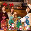 50Pcs Christmas Happy Candy Gift Bag with Zip Ties Christmas Biscuits Desserts DIY Packaging Supplies New Year's Party Favorite