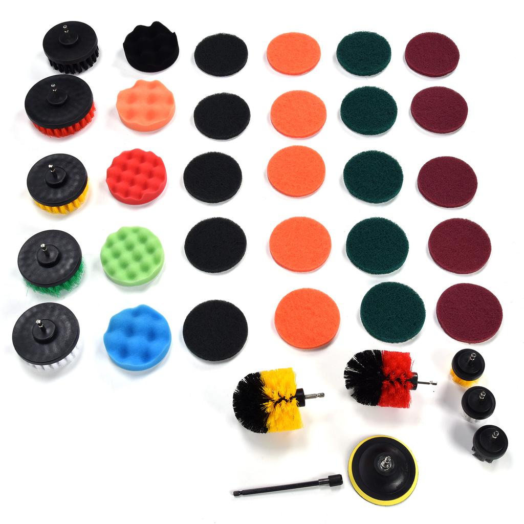 37 шт. набор насадок для дрели, щетки для чистки и губки, щетка для полировки для дома