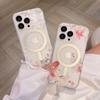 Glossy Skin Multiple Flower Pattern Magsafe Phone Case For Iphone 14 12 11 13 Pro Max 14 Plus Matte Half Clear Shockproof Cover