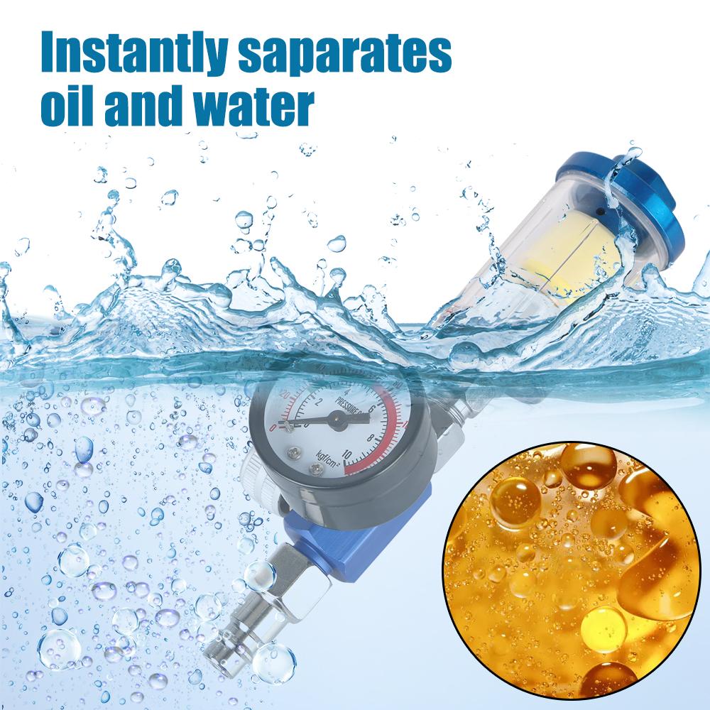 Oil-Water Separator Filter Spray Gun Air Regulator Gauge Pneumatic Tools For Airbrush Air Pressure Adjustment EU Adapter 1/4" Thread