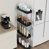 Bathroom Storage Rack With Wheels, 3/4 Layer Rolling Utility Cart, Bathroom Storage Organizer, Multi-purpose Utility Cart