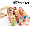 28pcs/set Animal Colored Wooden Puzzle Cartoon Educational Baby Toys