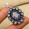 Iolite, Amethyst Gemstone 925 Sterling Silver Handmade Jewelry Brand New Pendant For Her