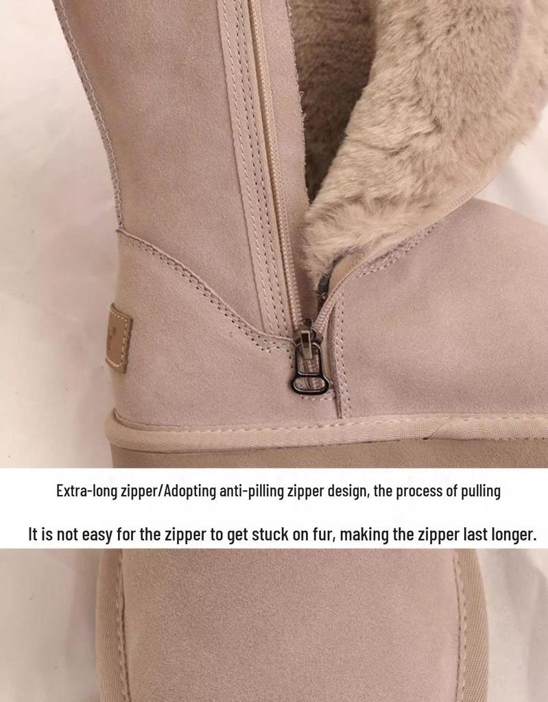 Korean Style Women's Fleece-Lined Long Boots - Warm, Comfortable & Lightweight Winter Footwear
