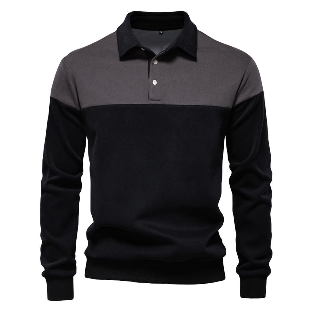 Men's Colorblock Button Lapel Long Sleeve Top Men's Casual Fashion Shirt