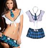Women School Girl Uniform Costume Lingerie Halloween Sexy Fancy Dress Outfit