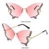 Eyewear Diamond Ladies Shades Bling Sun Glasses Butterfly Sunglasses Purple Sunglasses for Women
