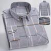 New Men's Plaid Shirts Long Sleeve Casual Office Pure Cotton Oxford Easy Care Fashion Youngster
