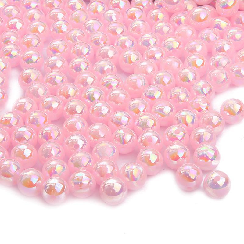 Acrylic ABS Imitation Pearl AB Color Round Beads for DIY Bracelets and Jewelry Accessories