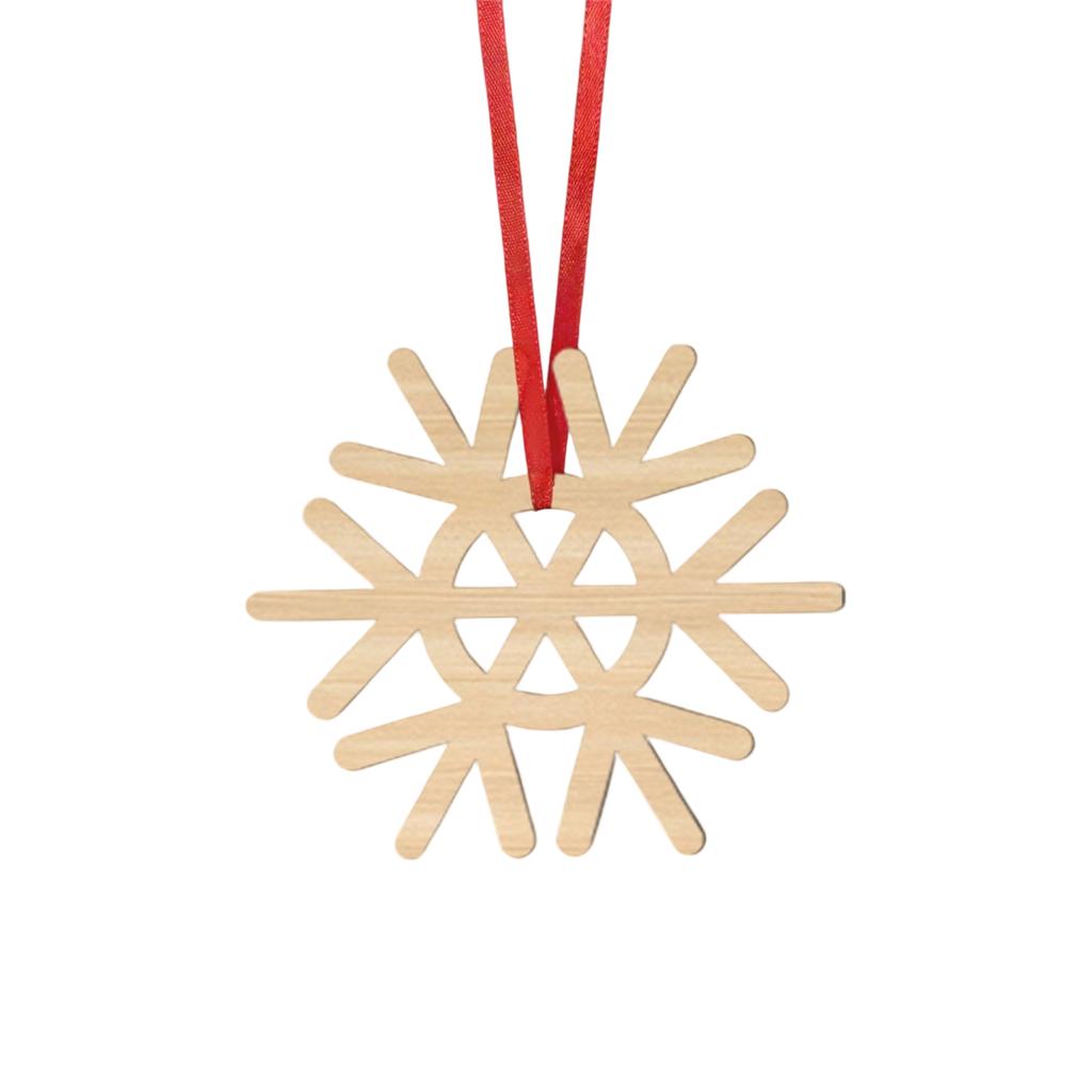 Christmas Snowflake Wood Chip Decoration 2D Wooden Pendant