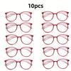 10pcs Round Frame Fashionable Reading Reading Glasses with Anti Blue Ligh Suitable for Both Men and Women