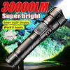 Powerful Flashlight High Power LED Flashlight Super Bright Tactical Light Rechargeable Torch Camping Lantern Zoom Power Display