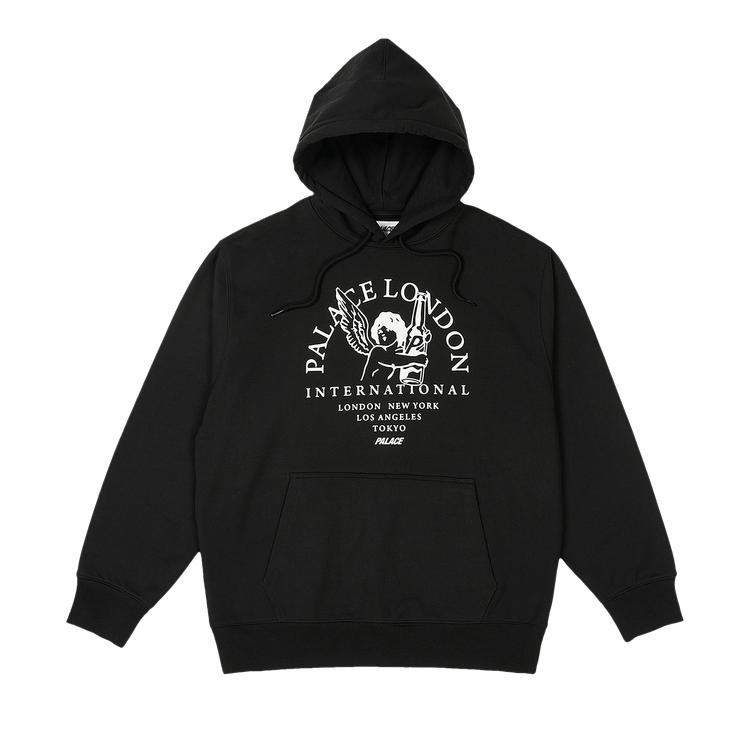 Palace International Hood Black Unisex Tops P25CS069