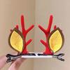1 Pair Kids Reindeer Antler Hair Clips Soft Plush Christmas Hairpin for Baby Girl Toddler Cute Photo Prop Party Hair Accessory