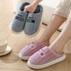 Cotton Slippers Women's Simple Winter Indoor Home Warm Non-Slip Fleece-lined Couple Warm Fur Slipper