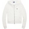 Polo Double Zipper Closure Hooded Long Sleeve Knit Sweater Women Sweater White 211959124-002