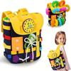 Busy Board Toddlers Backpack Montessori Sensory Toys with Number Buckle Learning Activity Fine Motor Skills Toddler Travel Toys