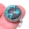 Natural Tibetan Turquoise Gemstone 925 Solid Sterling Silver Ring Size 9.5 O9y90