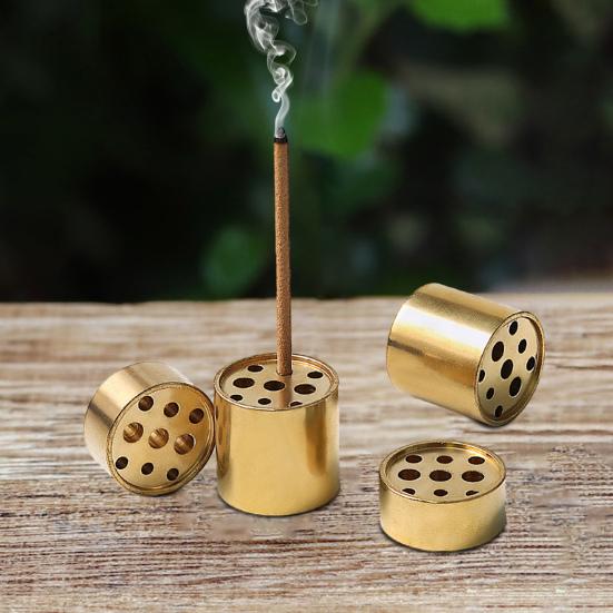 Decorative Mini Incense Holder Copper Heat-resistant Incense Base with 9 Holes Creative Sandalwood Incense Burner