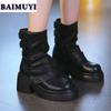 Platform High Heels Women Ankle Boots Fashion Shoes 2025 Trend Winter New Goth Chunky Chelsea Boots Leisure Pumps Mujer Botas