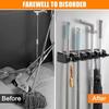 Wall Mounted Mop Holder Plastic Material Bathroom Broom Hanger Mop Fixed Clip  Laundry Room