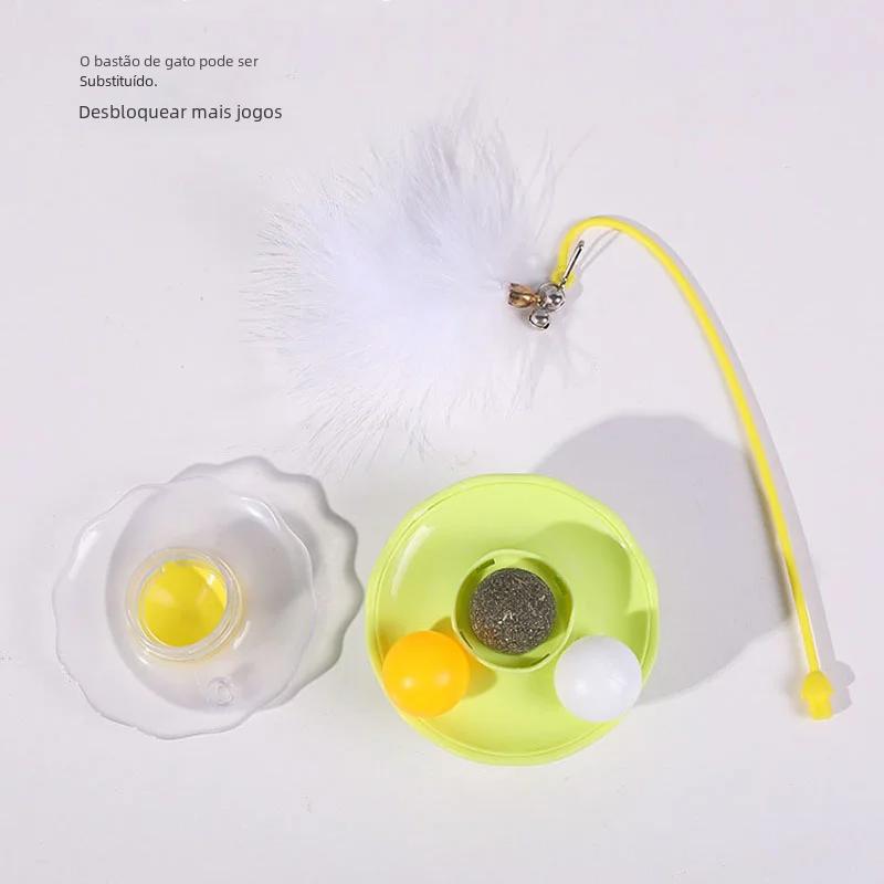 Teasing Cat Toys Self-high Not Fall Down Pet Ball Removable Stick Feather Scratching Ball Mint Pet Supplies Cat Toys Interactive