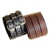 Men Fashion Multilayer Belt Faux Leather Bracelet 3 Buckles Wristband Cuff Bangle