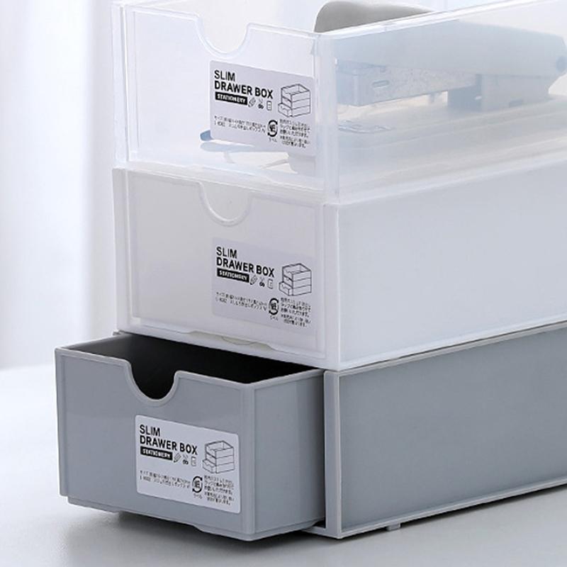 1Pc Desktop Storage Box Cosmetics Storage And Office Stationery Storage Cabinet Can Be Stacked And Combined For Drawer Storage