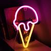 LED Neon Light Creative Shape USB/Battery Operated Flicker Free Ice Cream Neon Sign Lamp Desktop Ornament