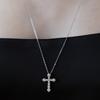 (92.5 Silver) Dazzling Cross Pendant Long Necklace Original Rhodium Nz2481
