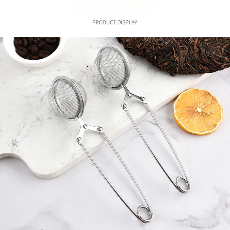 1Pc Stainless Steel Handle Tea Ball Tea Clip To Make Tea Mesh Filter Seasoning Mesh Leakage Ball Clip Easy To Make Tea Ball