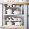 Retractable Kitchen Shelf Countertop Cabinet Divider Layered Shelf Cabinet Seasoning Storage Pot Rack Desktop Small Shelf