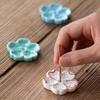 2pcs Ceramic Cherry Blossom Incense Burner Home Decor Incense Stick Holder Aromatherapy Office Teahouse Living Room Ornament