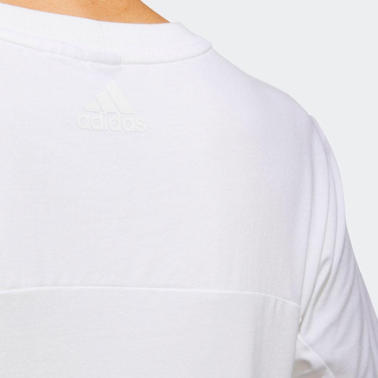 Adidas Solid Color Logo Crew Neck Short Sleeve T-Shirt Women Tops White HF2482