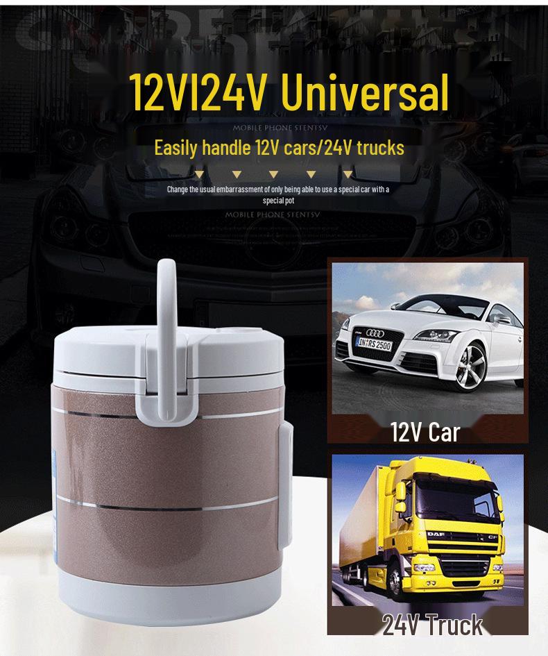 Yinhao Car Smart Rice Cooker 12V/24V - Large Capacity Universal Truck Cooker