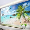 3d Seascape Scenery Wallpaper Coconut Tree Beach Fresco Living Room Tv Sofa Bedroom Wall Mural Decor