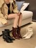 2025 Autumn and Winter New Pointed Thin Heel High Heel Temperament Thin French Fashion Sexy Beauty Female Internet Celebrity Short Boots