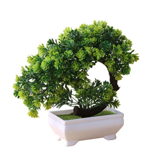 Yousheng Simulation Fake Potted Bonsai Tree Artificial Plant Desk Ornament Home Decor