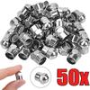 50PCS Car Tire Valve Caps Round Head Chrome Plating Dust Proof Covers Cars Motorcycles Bike Tyre Styling Valve Cap Decoration