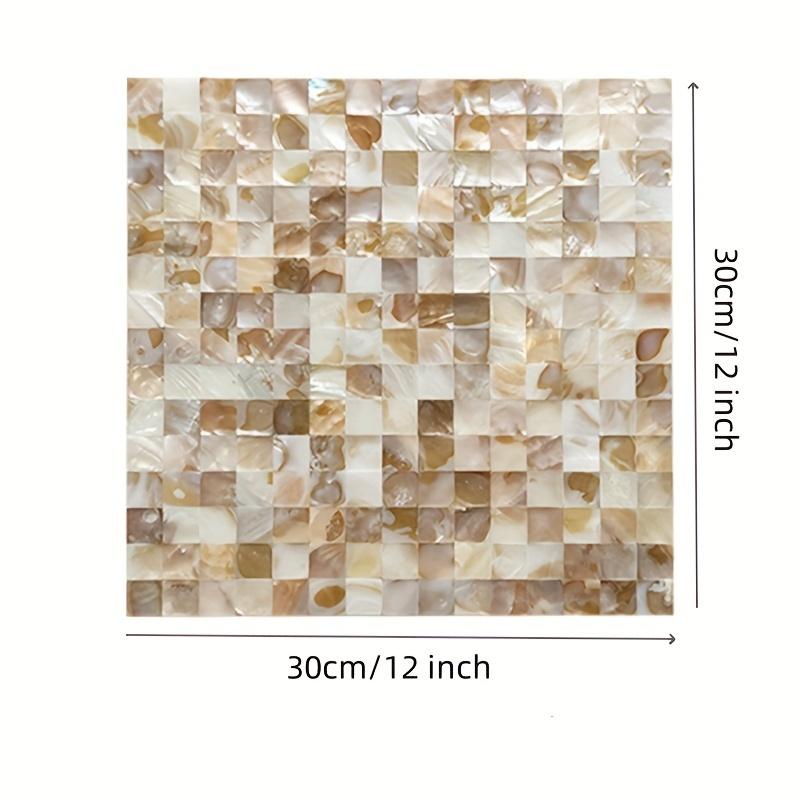 1 Piece, 30*30 Cm/12*12 Inches, Shell Tiles, Mother of Pearl,mosaic Self Adhesive Tiles for Kitchen Wall, Bathroom, Bedroom Decoration