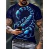 Scorpion Print Men T-Shirt Summer Casual Street Style O-Neck Short Sleeve Tees Tops Graphic T-Shirts Fashion Men's Clothing