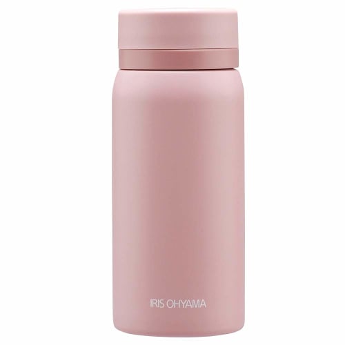 IRIS OHYAMA 350ml Screw-on Stainless Steel Mug Bottle In Smoky Pink. Keeps Drinks Hot Above 65C and Cold Below 9C for 6 Hours! Choose from Two Spout
