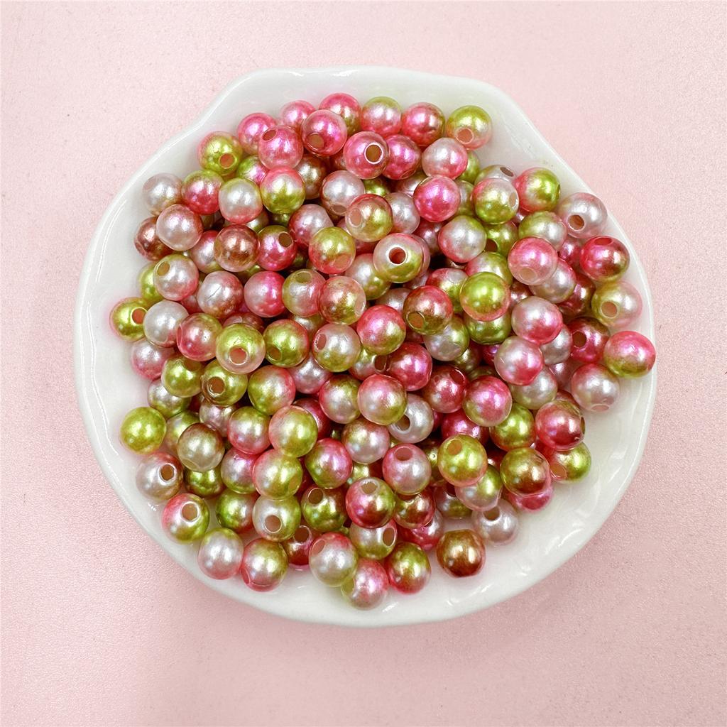 Handmade Illusion Colored Jewelry Accessories 100Pcs Beads Round Beads 6mm Straight Hole DIY Acrylic Women